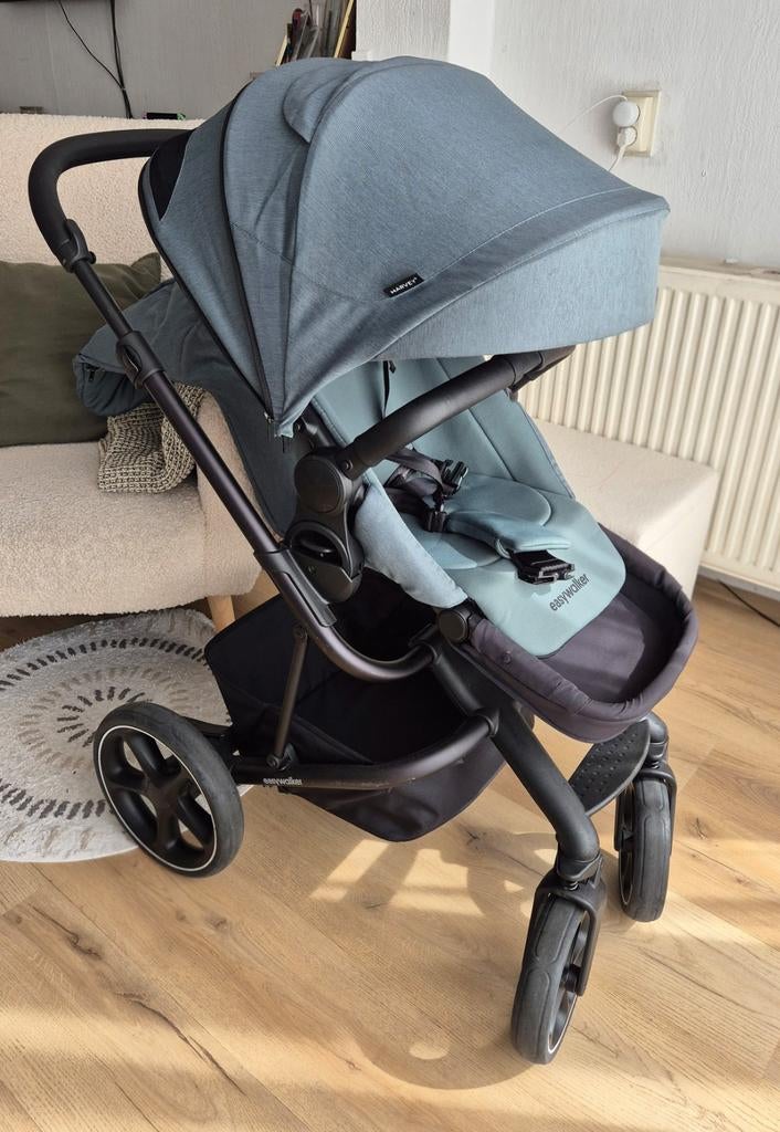 Easywalker Harvey3 Forest Green+reiswieg+voetenzak gewassen!, Zo goed als nieuw, Combiwagen, Verstelbare duwstang, Ophalen