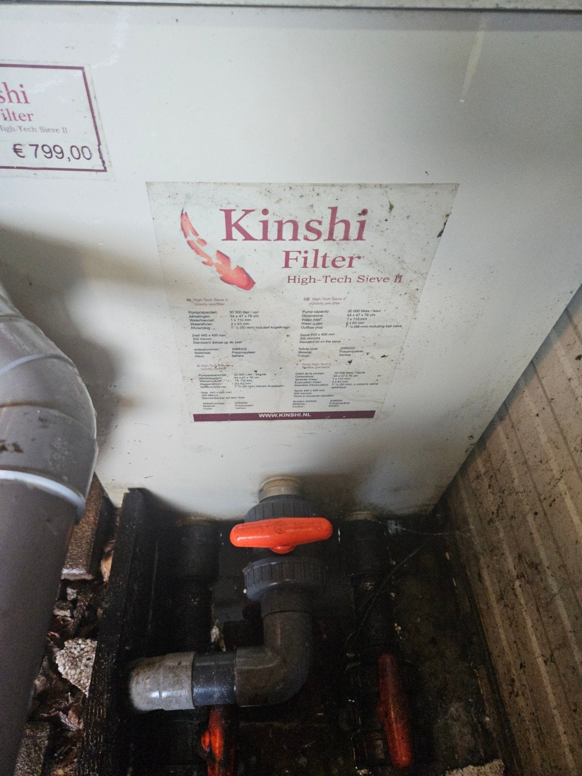 Kinshi vijver zeef sieve, Ophalen, Vijverpomp
