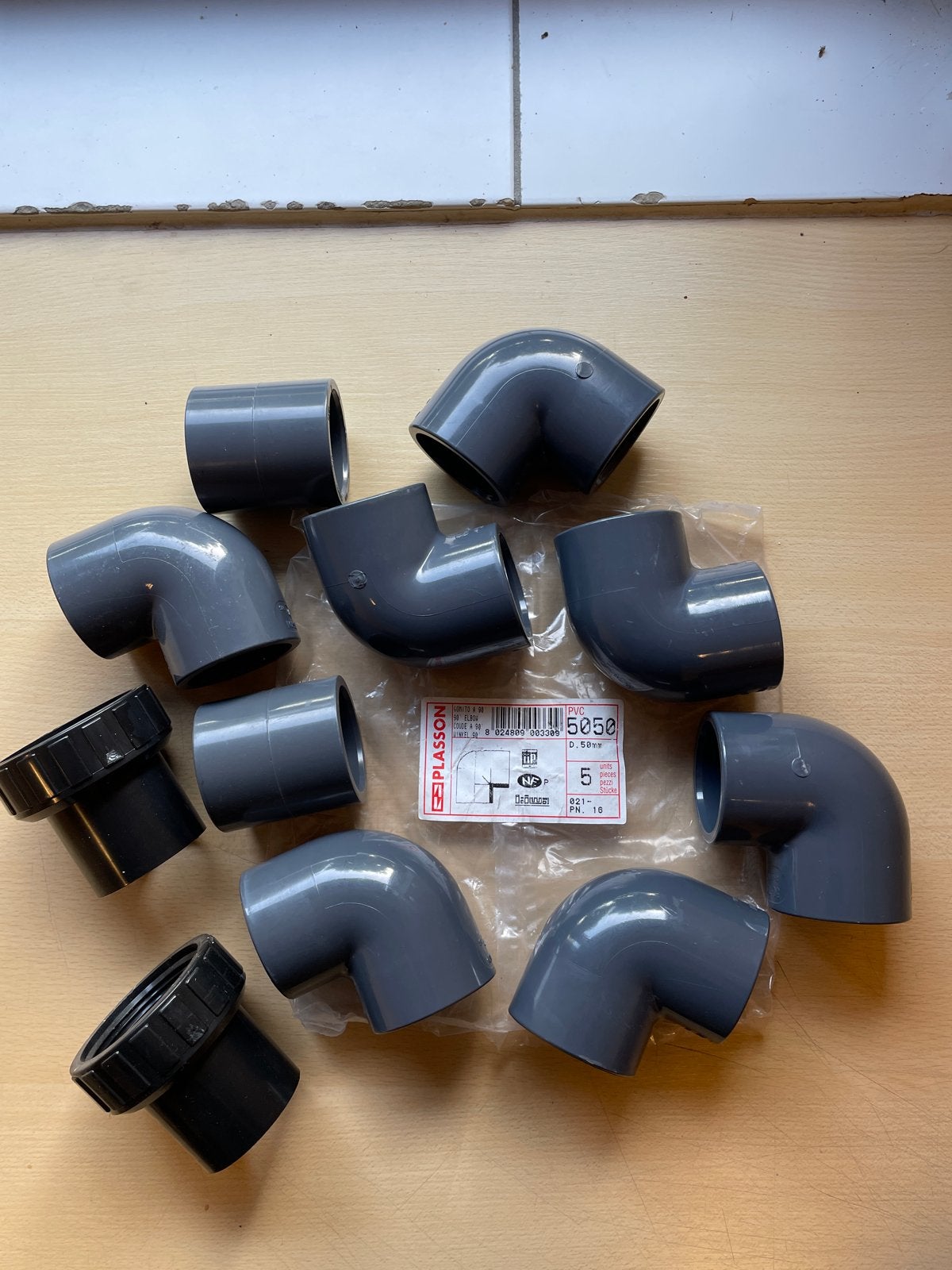 PVC bochten en moffen 50mm - Plasson 5050, Bochten, Pvc, Nieuw, Ophalen of Verzenden