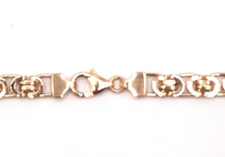 Gouden platte koningsketting 14kt, Www.bredajuwelier.nl, Nieuw, Ophalen of Verzenden, Www.bredajuwelier.nl