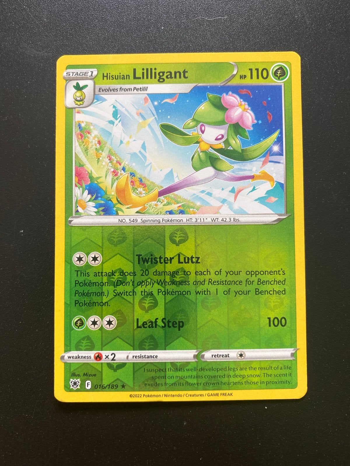 Lilligant 016/189 Rare Rev. Holo Pokémon Astral Radiance, Ophalen of Verzenden, Zo goed als nieuw, Losse kaart, Foil