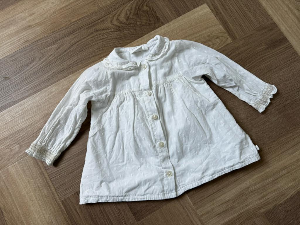 Feetje Blouseje Wit Schattige Blouse Meisje Baby, Ophalen of Verzenden, Zo goed als nieuw, Meisje, Overhemdje of Bloesje