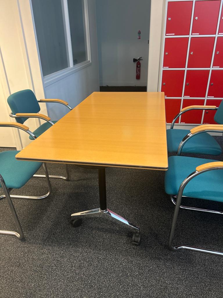 Tafel 150x75 met wieltjes - Opklapbaar en Verplaatsbaar, Ophalen, Gebruikt, 100 tot 150 cm, 50 tot 100 cm