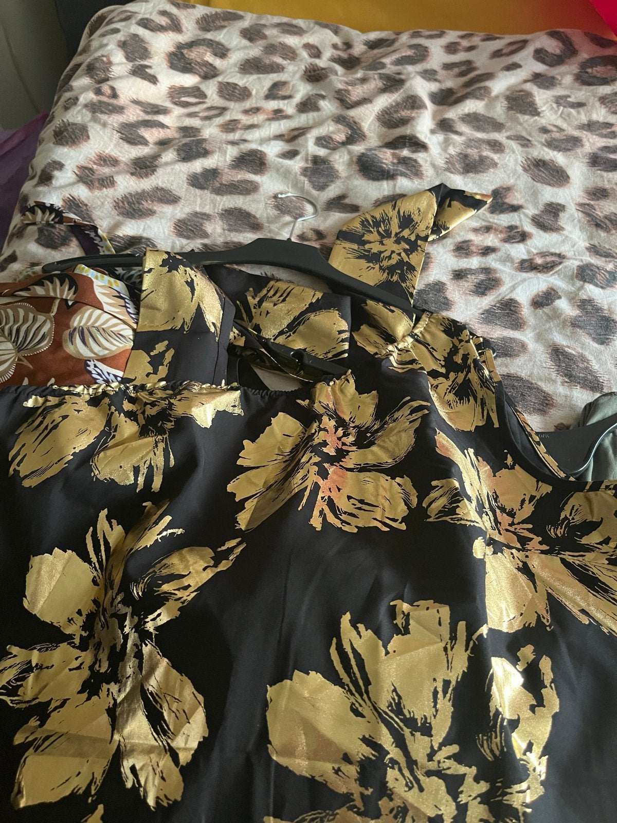 One Shoulder Gala Jurk Maat 46 - Zwart met Goud, Galajurk, Zwart, Maat 46/48 (XL) of groter, Ophalen of Verzenden