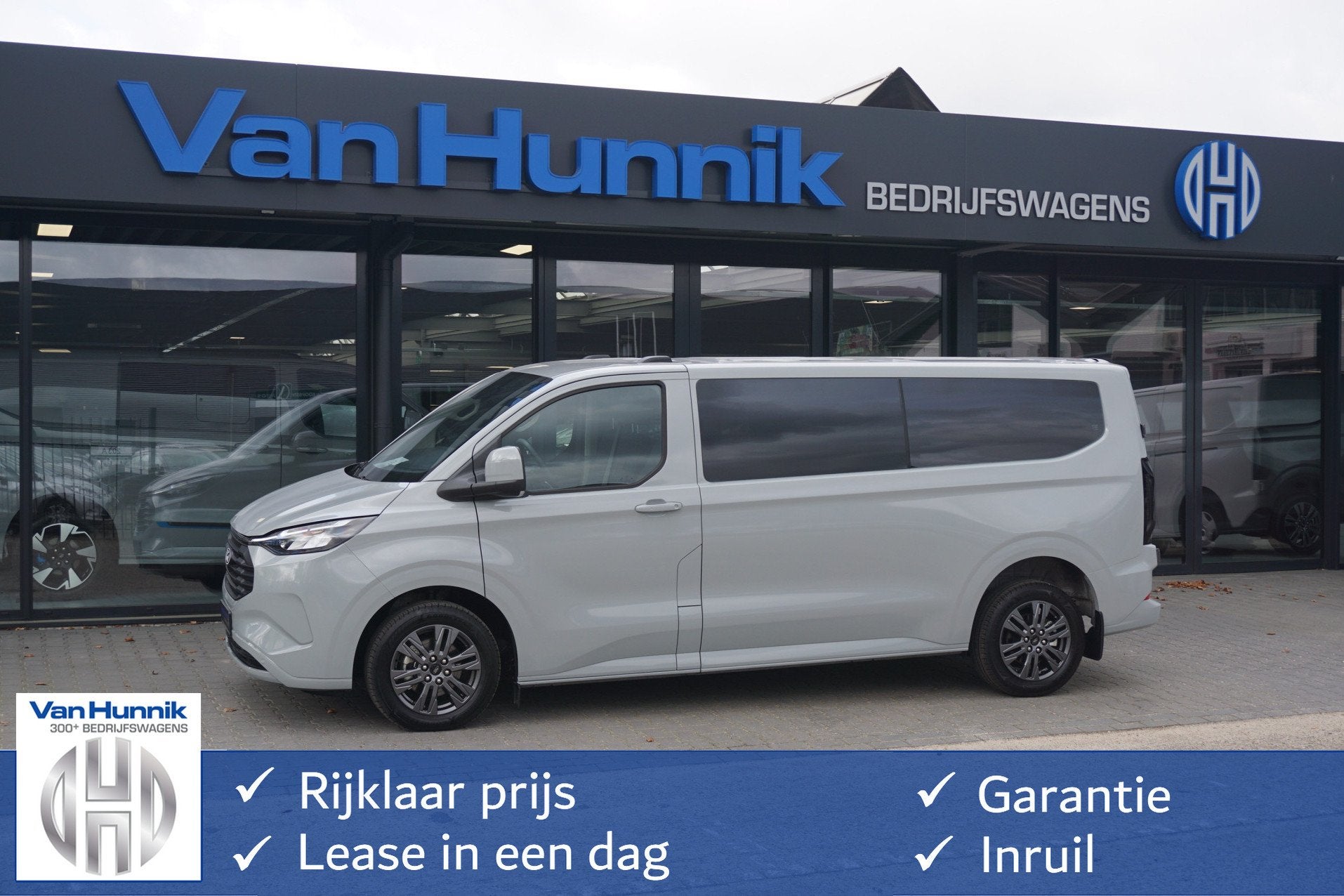 Ford Transit Custom 320L 2.5 PHEV 233PK Dubbel Cabine Limite, Auto's, Gebruikt, 4 cilinders, 14 km/l, Bedrijf