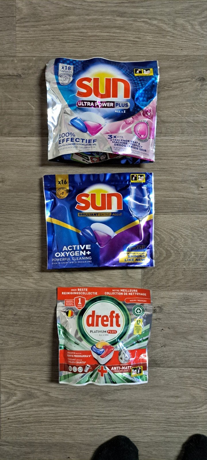 vaatwastabletten sun en dreft, Ophalen