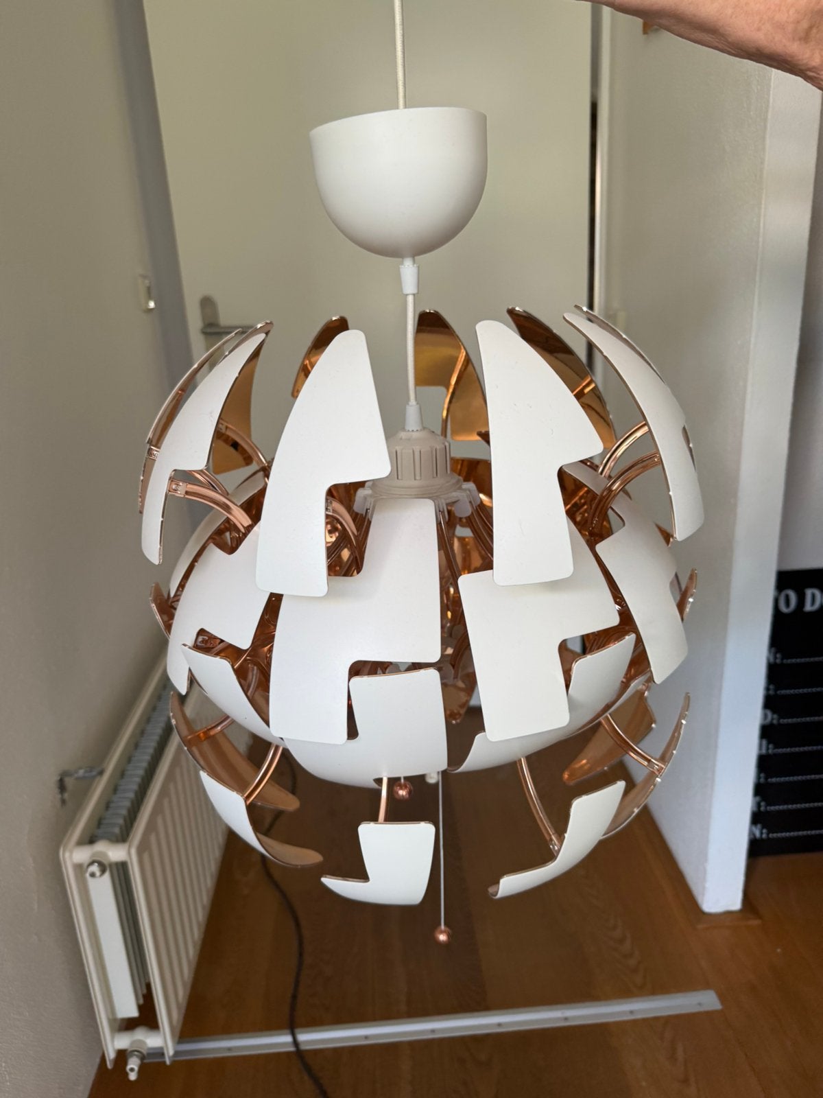 Ikea ps 2014 lamp, koper met wit, Ophalen, Kunststof, E27 (groot), Zo goed als nieuw