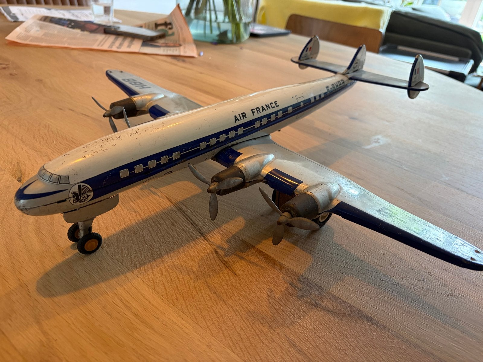 Vintage Joustra Air France Super G Schaalmodel Vliegtuig, Ophalen of Verzenden, Gebruikt, Schaalmodel