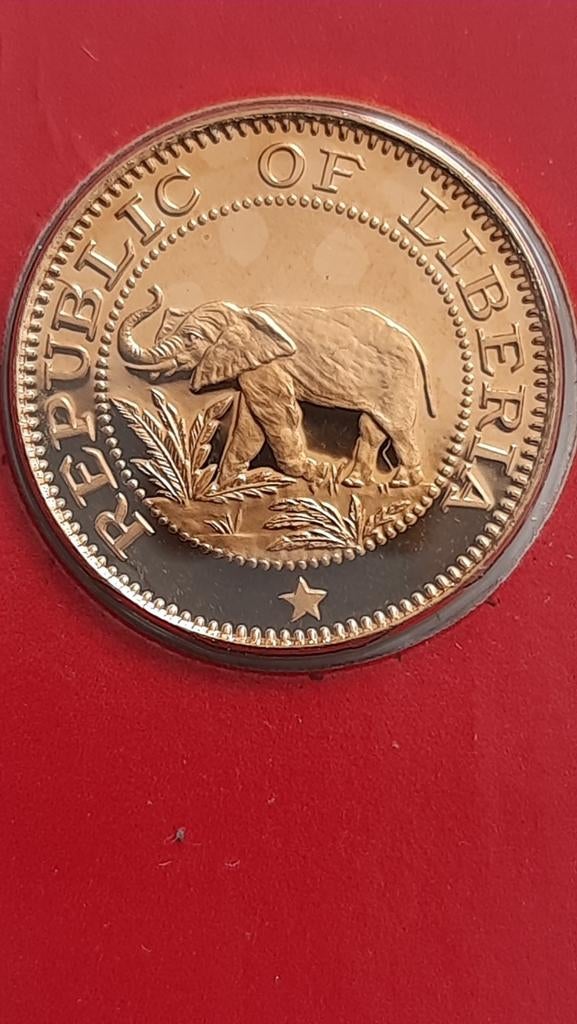 Liberia 1 cent 1978 PROOF  Franklin mint Schaars oplage 7311, Postzegels en Munten, Munten | Afrika, Ophalen of Verzenden, Overige landen
