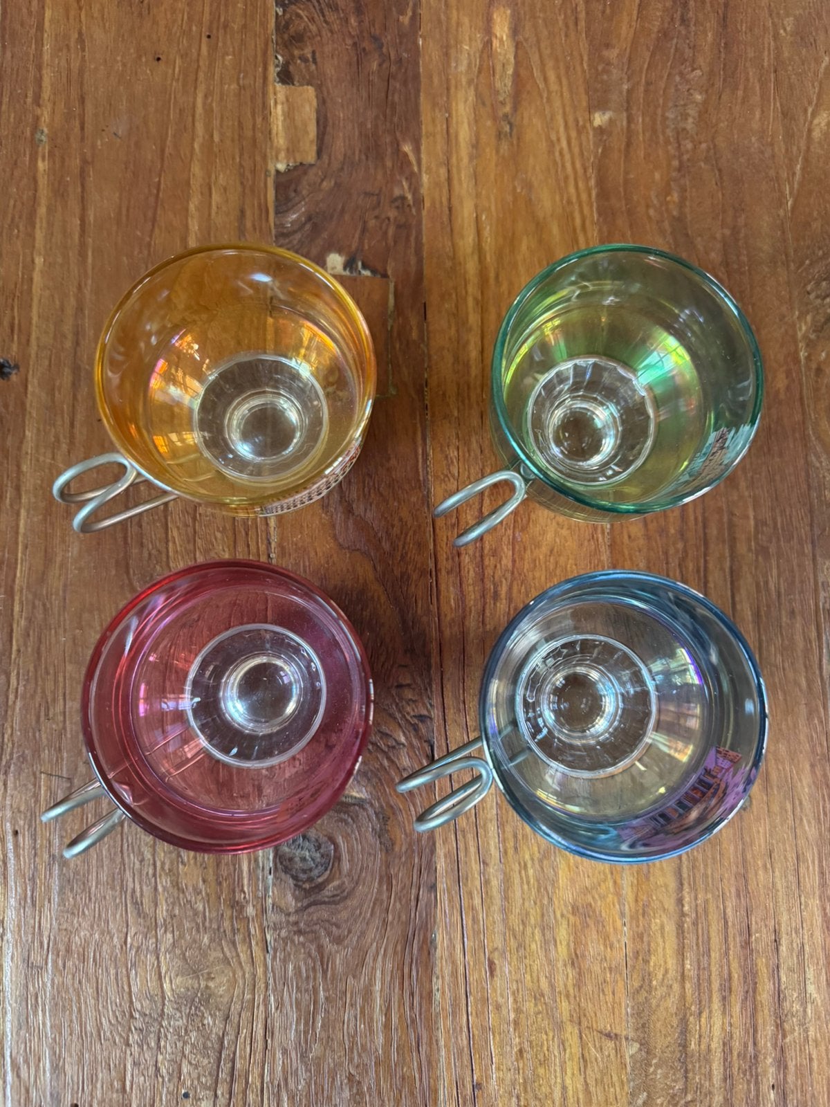 Vintage Italiaanse Espresso Kopjes – Set van 4 Roma, Vintage, Ophalen of Verzenden, Kop(pen) en/of Schotel(s), Glas
