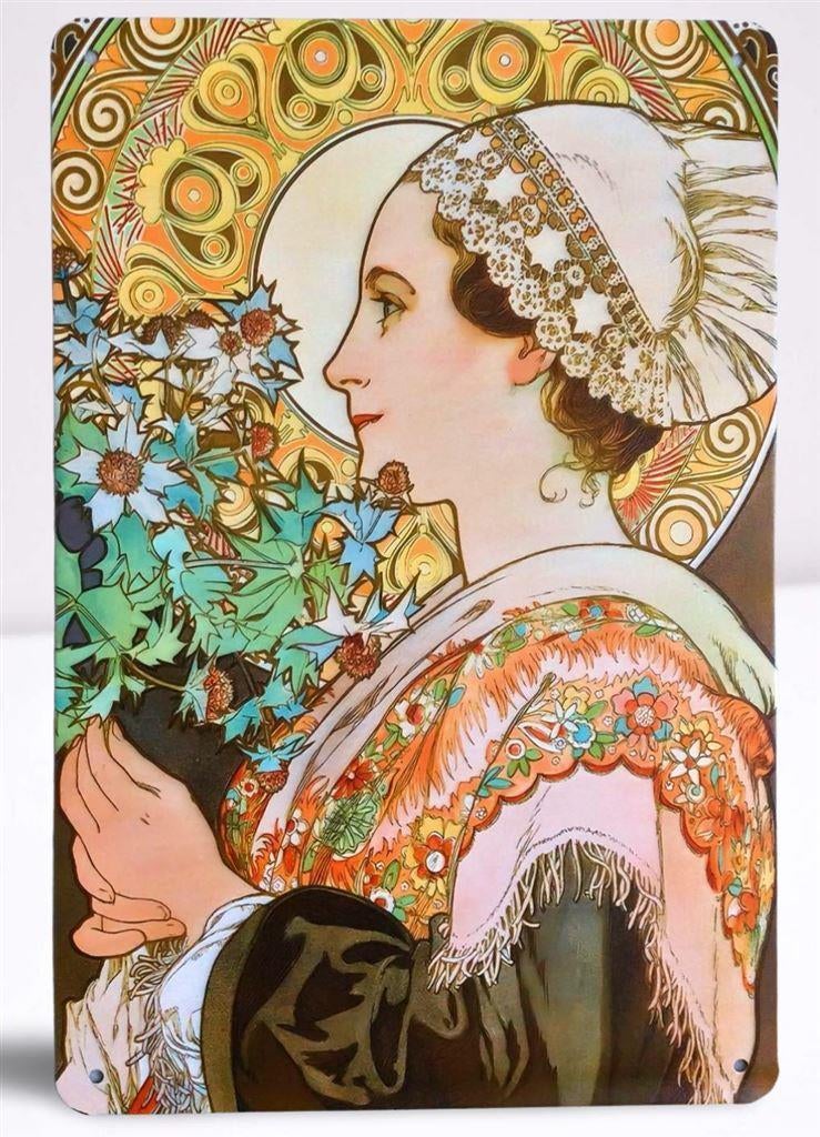 ALPHONSE MUCHA Jugendstil Metalen Bord poster #07, Verzenden, Nieuw