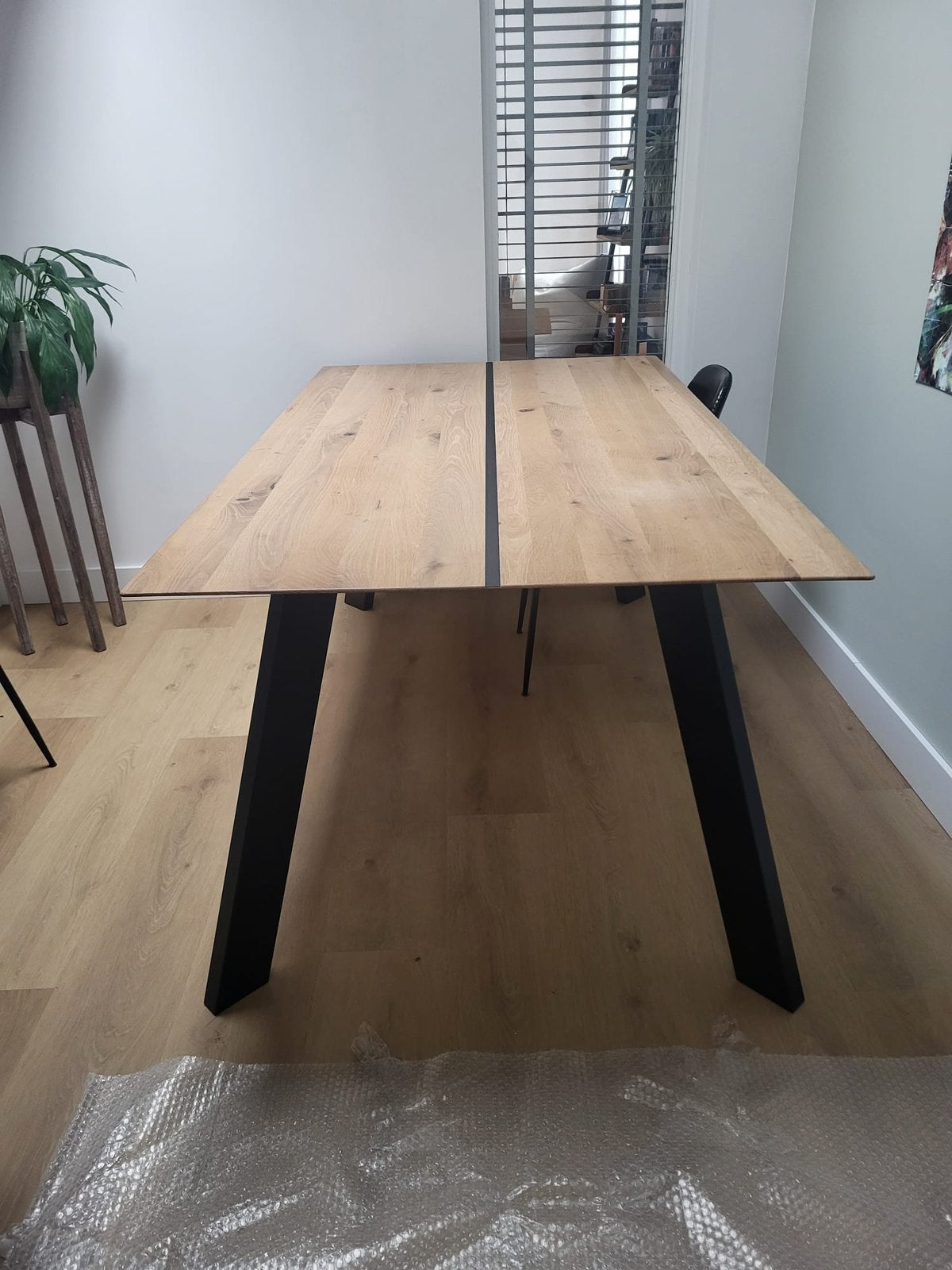 Eiken houten eettafel, Huis en Inrichting, Ophalen, Gebruikt, Eikenhout, 50 tot 100 cm