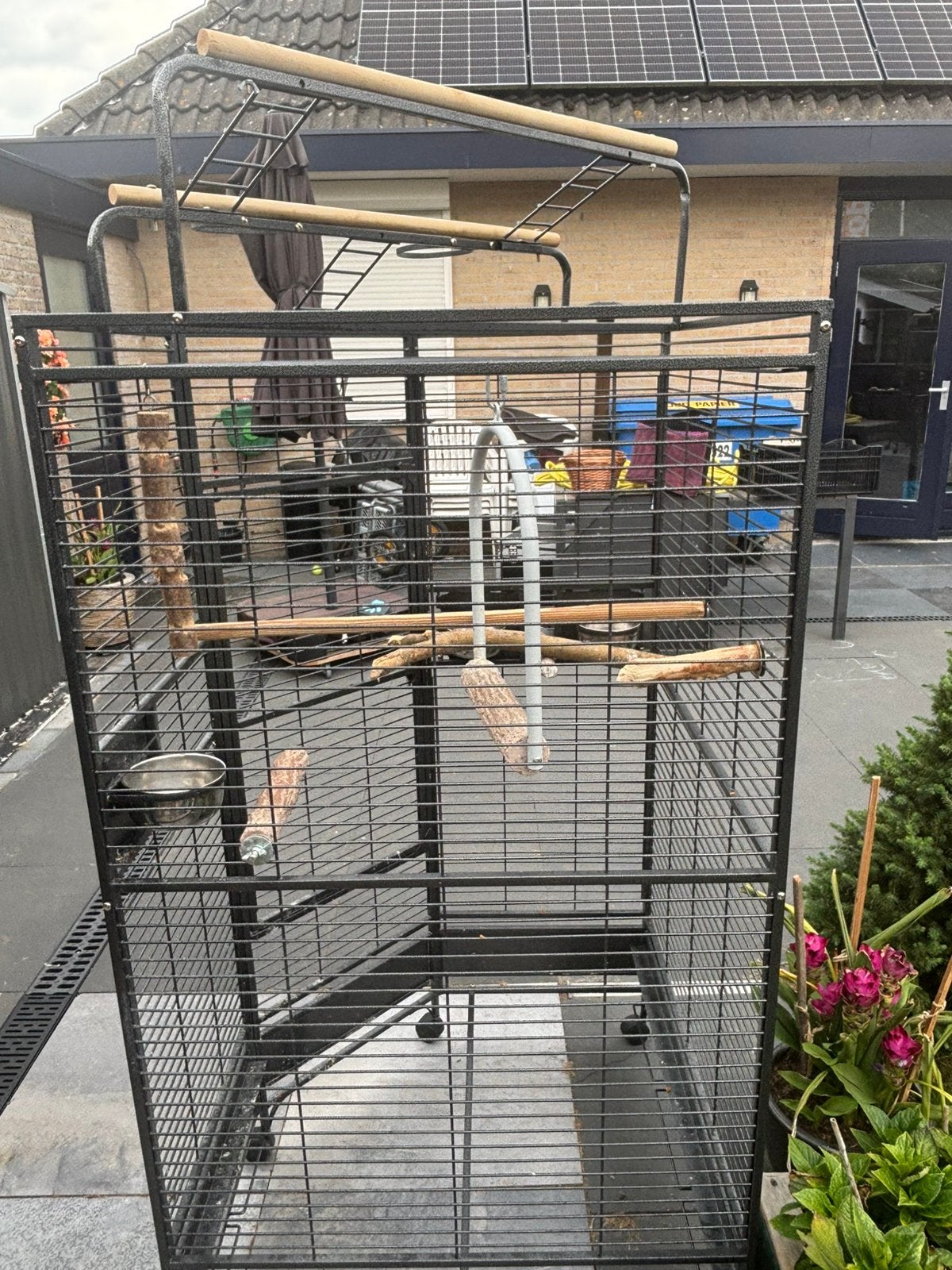 Grote hoekkooi keddoc, Ophalen, Zo goed als nieuw, Metaal, Vogelkooi