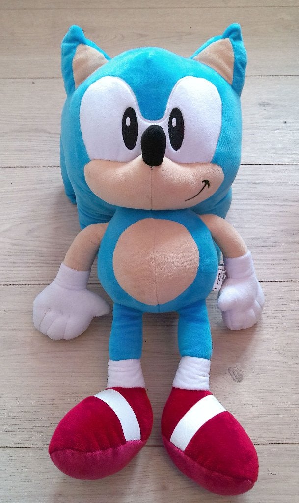 Sonic the Hedgehog pluche knuffel ca. 48 cm. hoog, Verzenden, Overige figuren, Zo goed als nieuw, Beeldje of Figuurtje