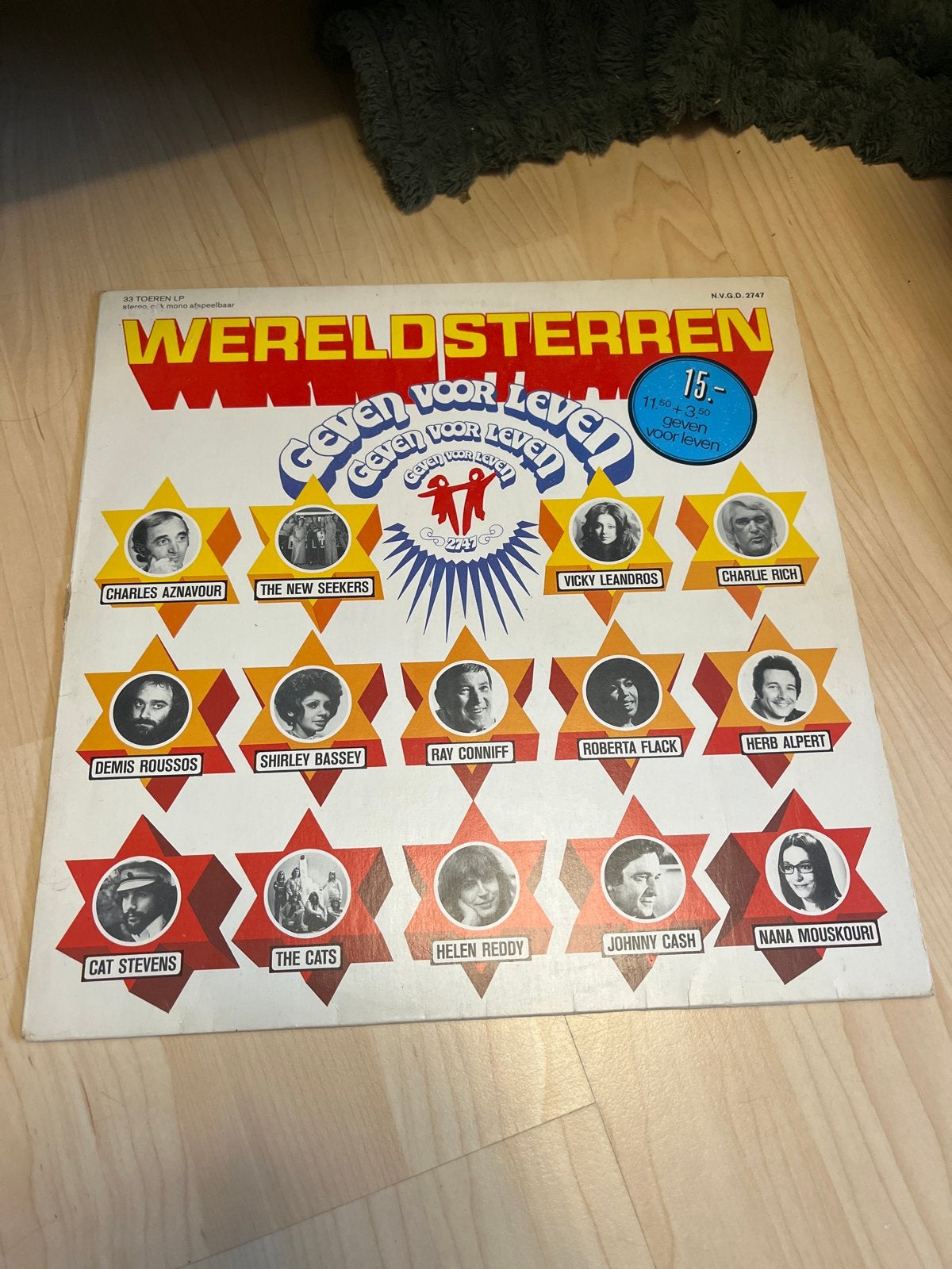 Wereldsterren Geven Voor Leven LP - Diverse Artiesten, LP, Gebruikt, Pop, Ophalen of Verzenden