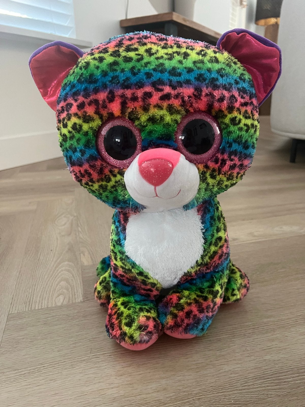 Ty Squish-a-Boos Dainty Leopard Regenboog Knuffel, Ophalen, Overige karakters, Overige typen, Middelgroot (20 tot 80 cm)