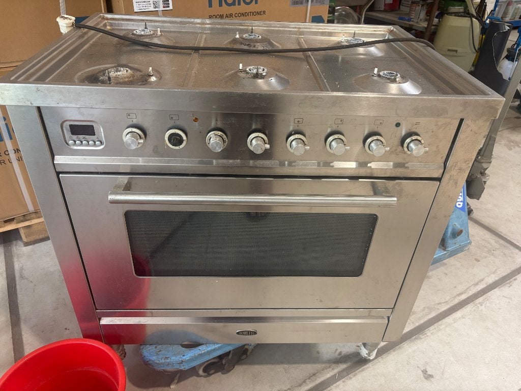 Boretti  fornuis 6 pits met oven, Ophalen, Gebruikt, Hete lucht, 60 cm of meer