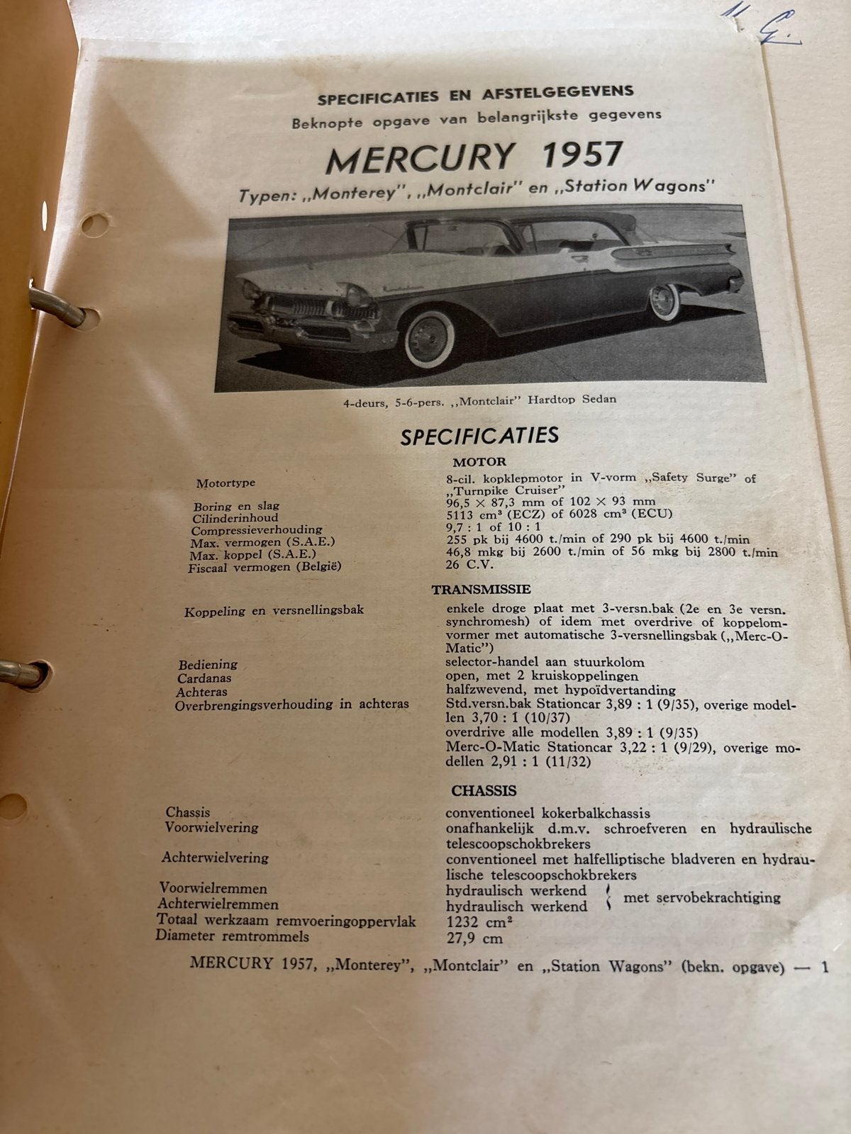 Specificaties en afstelgegevens Mercury 1957, Ophalen of Verzenden, Gelezen, Overige merken