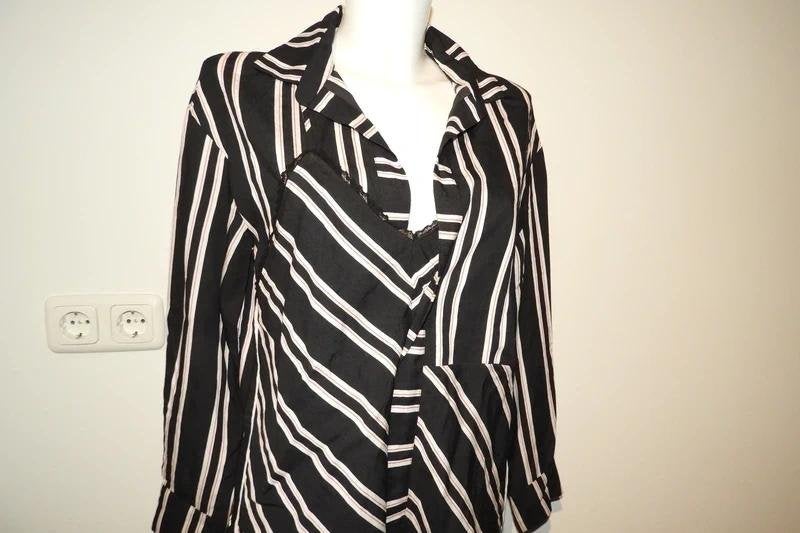Maje blouse tuniek gestreept deze richtingen super apart 2/M, Maat 38/40 (M), Meerkleurig, Verzenden, Maje
