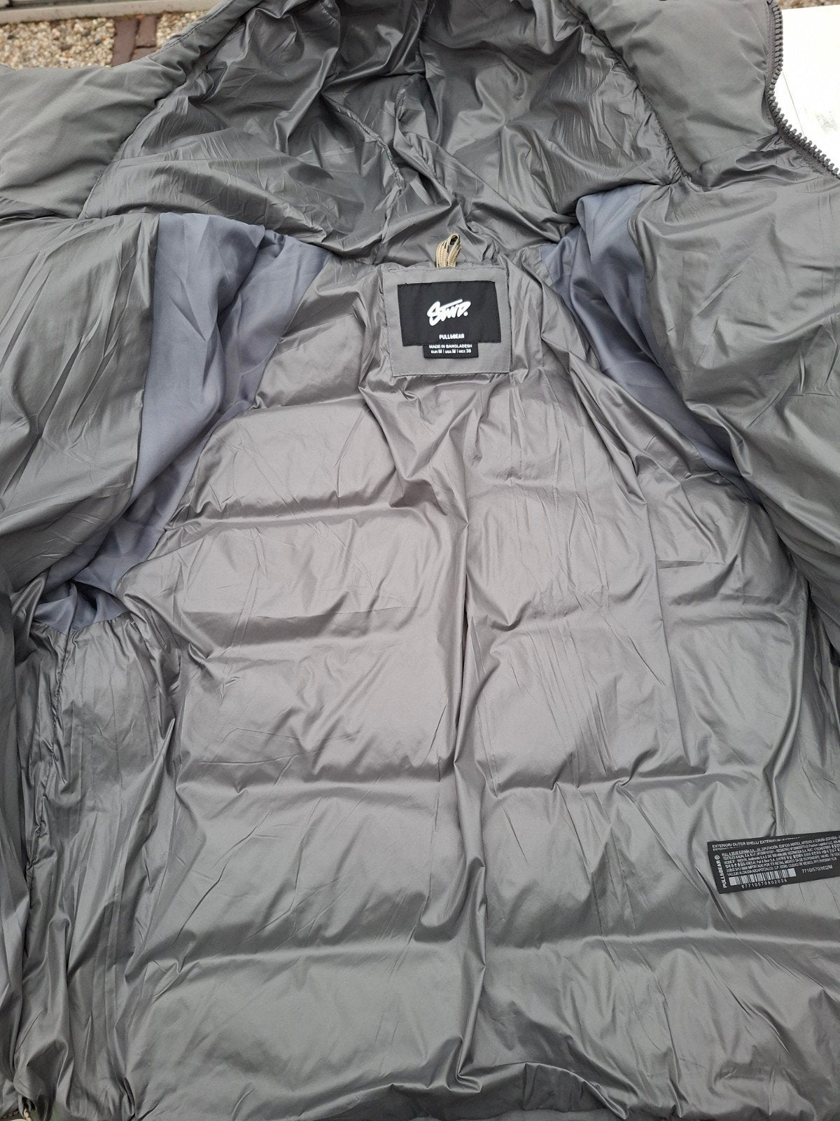 Pull&Bear gewatteerde jas grijs maat M, Ophalen, Zo goed als nieuw, Grijs