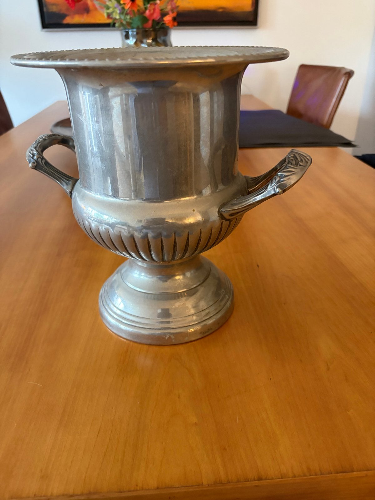 MEDICI STIJL,verzilverde champagnekoeler met handvatten, Ophalen