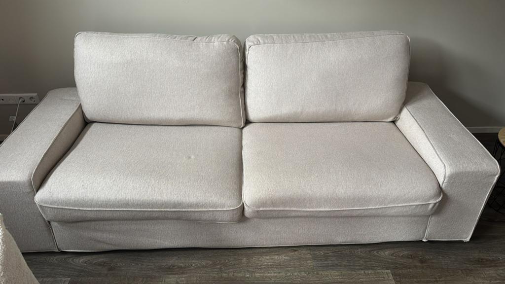 Ikea Kivik bank met voetbank/poef, Ophalen, Driepersoons, 75 tot 100 cm, Zo goed als nieuw