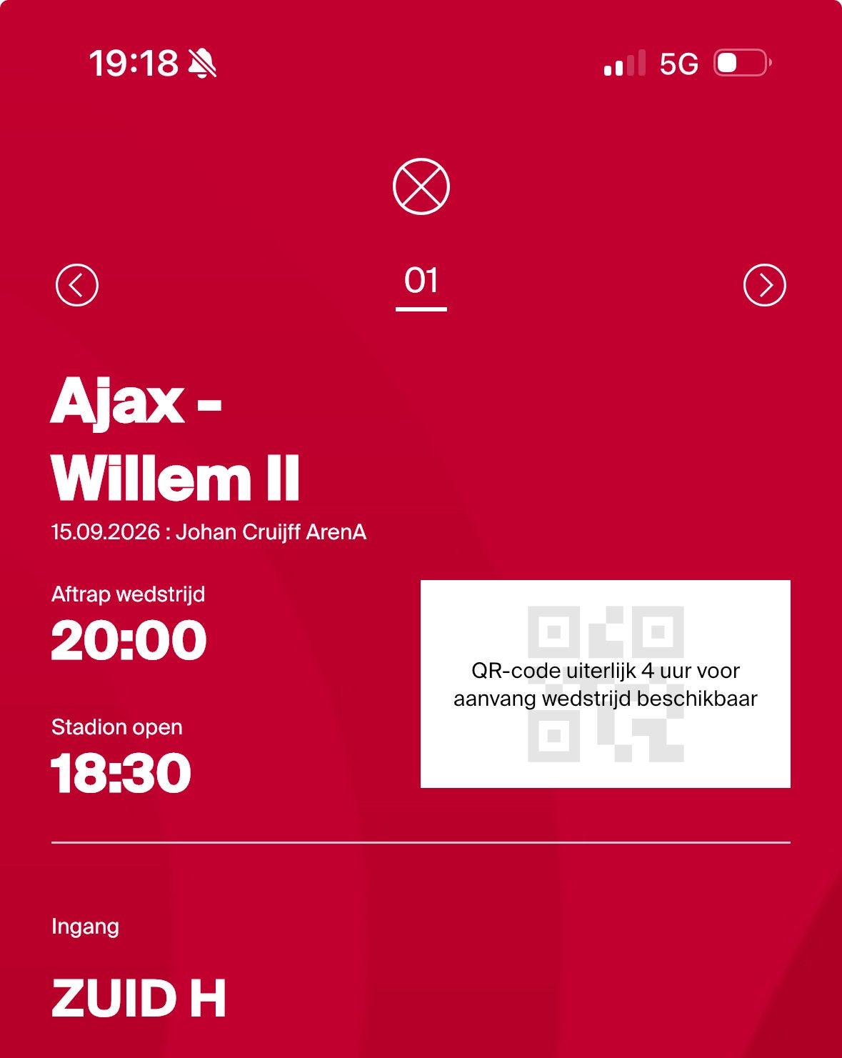 Ajax Willem 2 , Fside, Tickets en Kaartjes, Eén persoon, Oktober