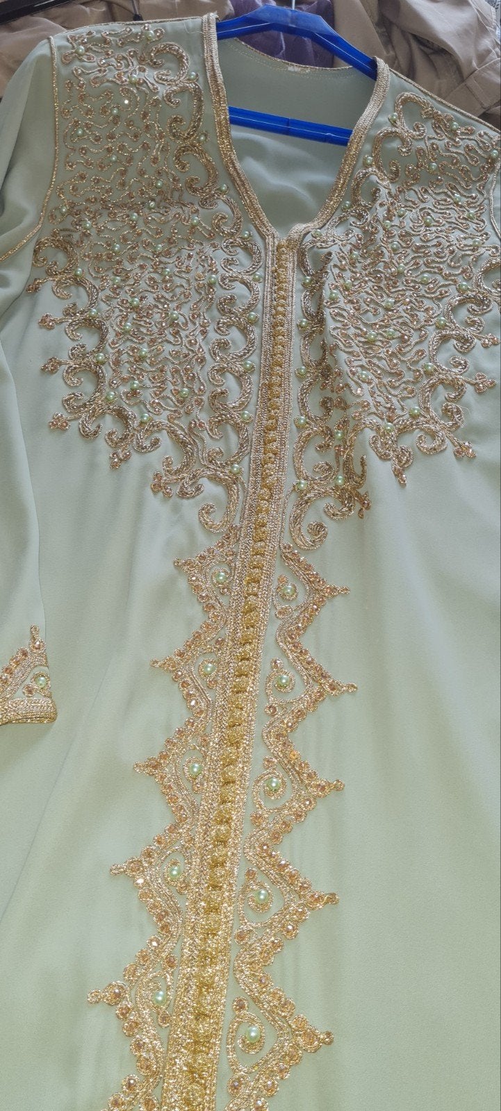 Elegante Marokkaanse Kaftan met Gouden Borduurwerk, Ophalen of Verzenden, Maat 36 (S), Onbekend, Zo goed als nieuw