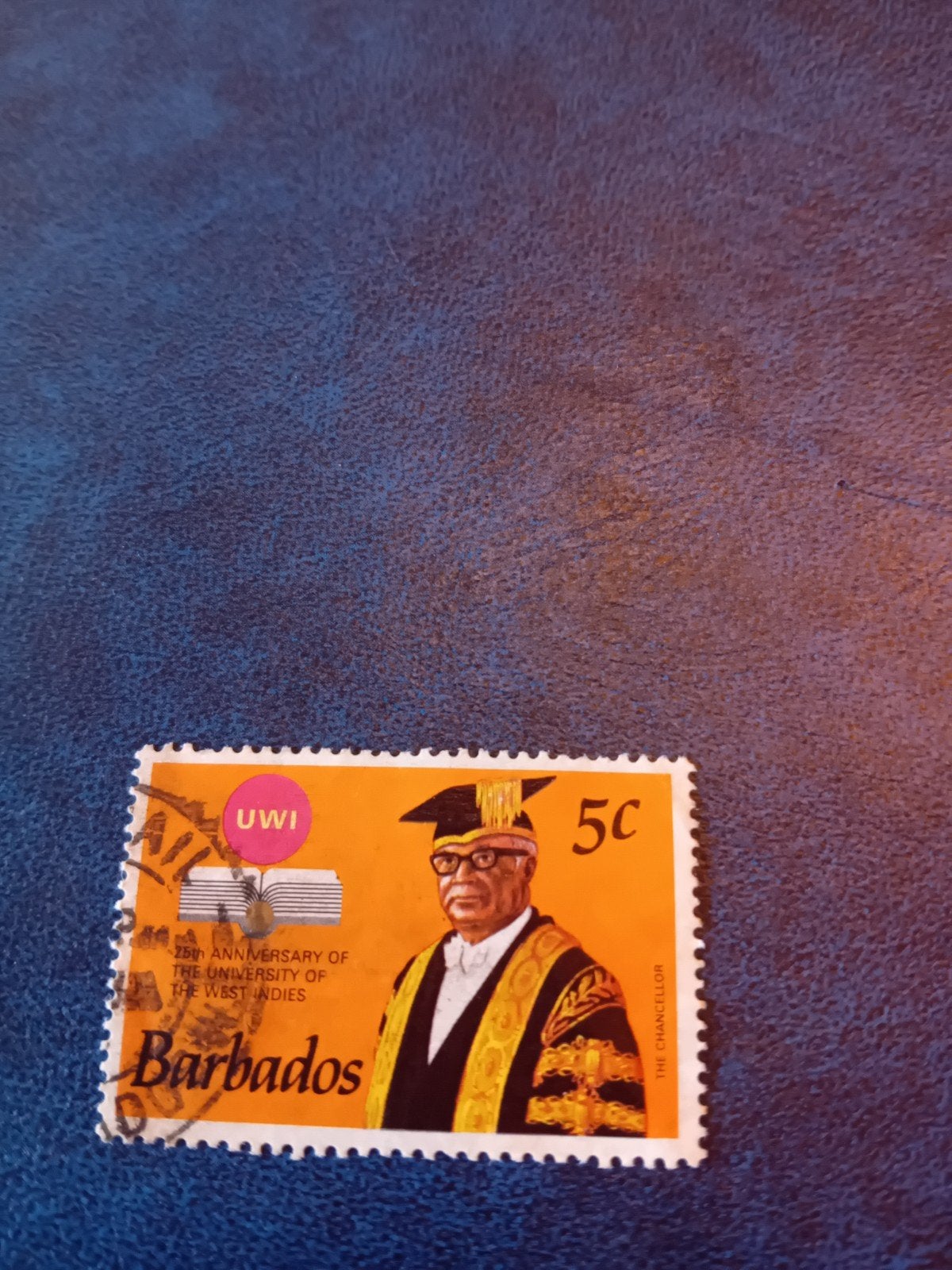 Postzegel Barbados 25e verjaardag UWI 5c, Ophalen of Verzenden, Gestempeld
