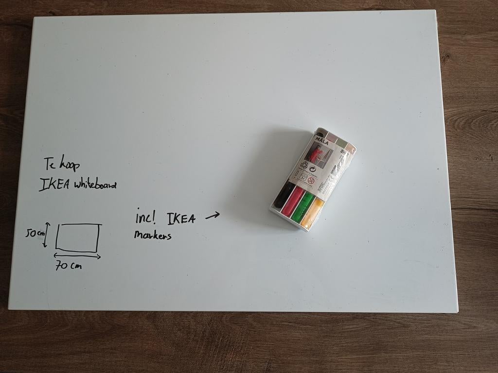 IKEA Whiteboard 50x70 cm, Huis en Inrichting, Ophalen, Zo goed als nieuw, Metaal of Aluminium, Minder dan 50 cm