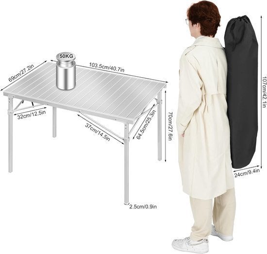 Campingtafel - Vouwtafel - Klaptafel - Draagbare - met Draag, Corvance B.V., Verzenden, Nieuw, Corvancebol@gmail.com