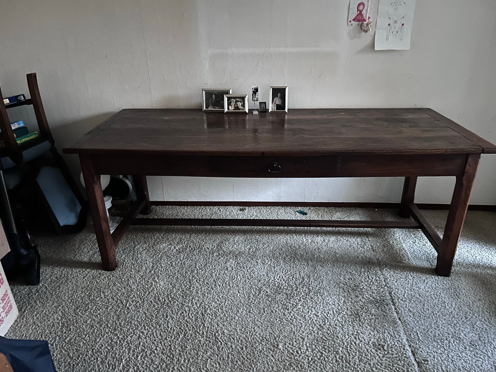 Antieke kloostertafel met lade - Massief hout, Ophalen