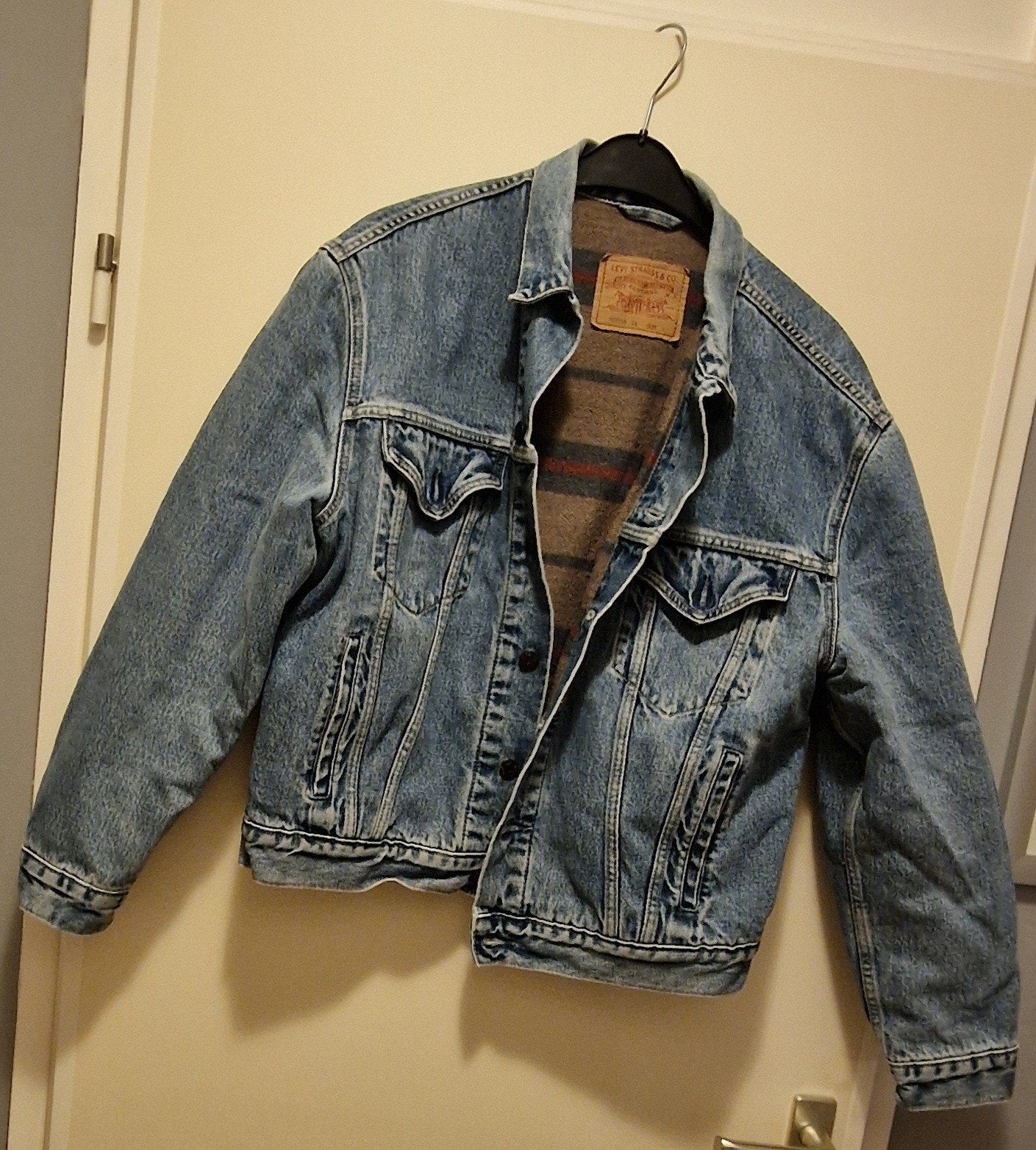 vintage 1984 Levis Type III Trucker spijkerjas blauw, Maat 52/54 (L), Blauw, Ophalen of Verzenden, Zo goed als nieuw
