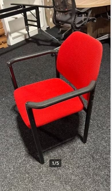 Lande Design Stoel - Vergaderstoel Rood, Gebruikt, Kunststof, Ophalen of Verzenden, Vier