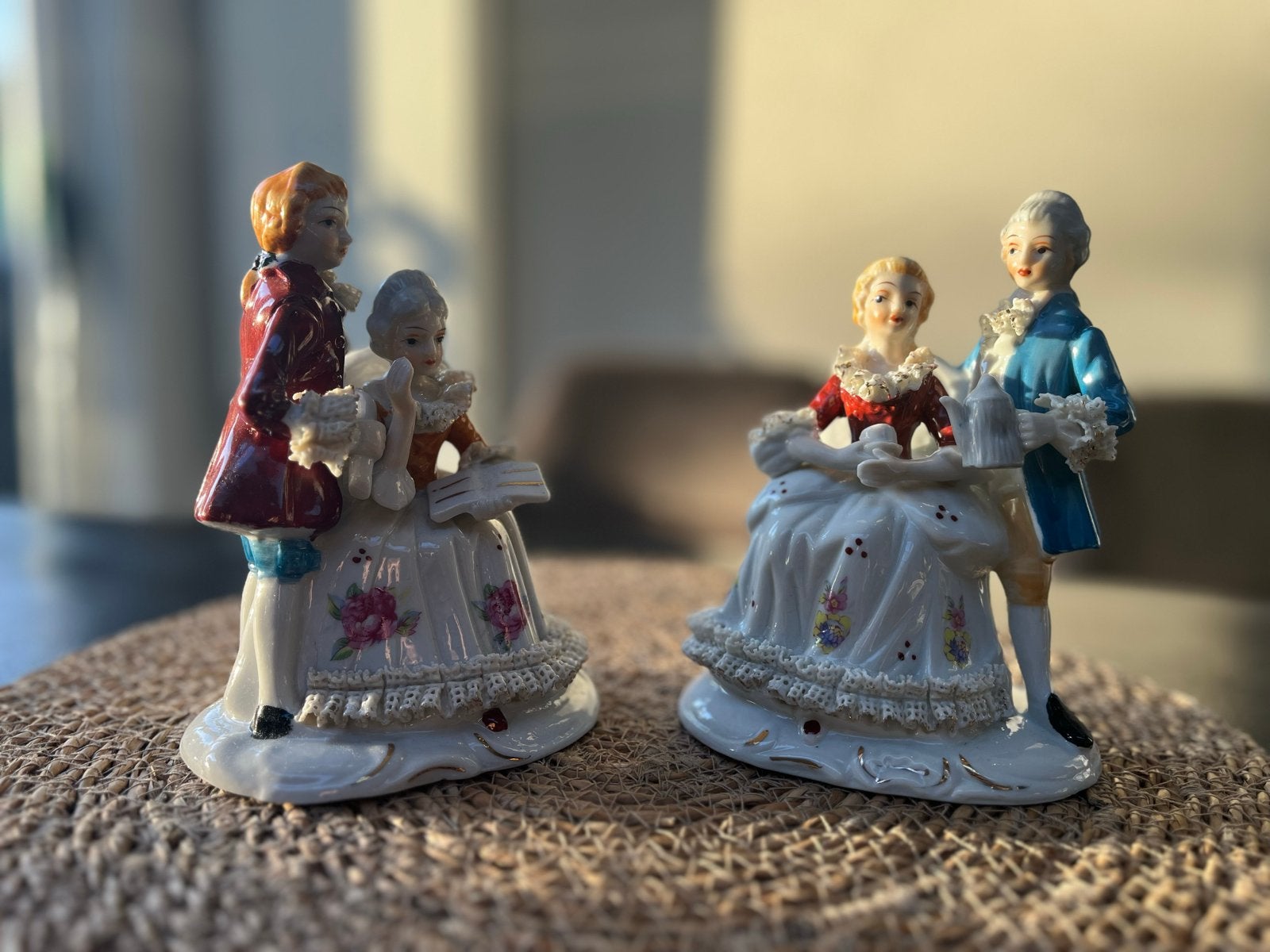 Vintage porseleinen beeldjes - Romantisch paar, Ophalen