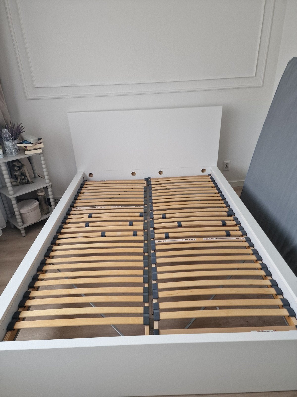 IKEA MALM bed met lattenbodem. zonder laadjes, Ophalen, Wit, Tweepersoons, 140 cm