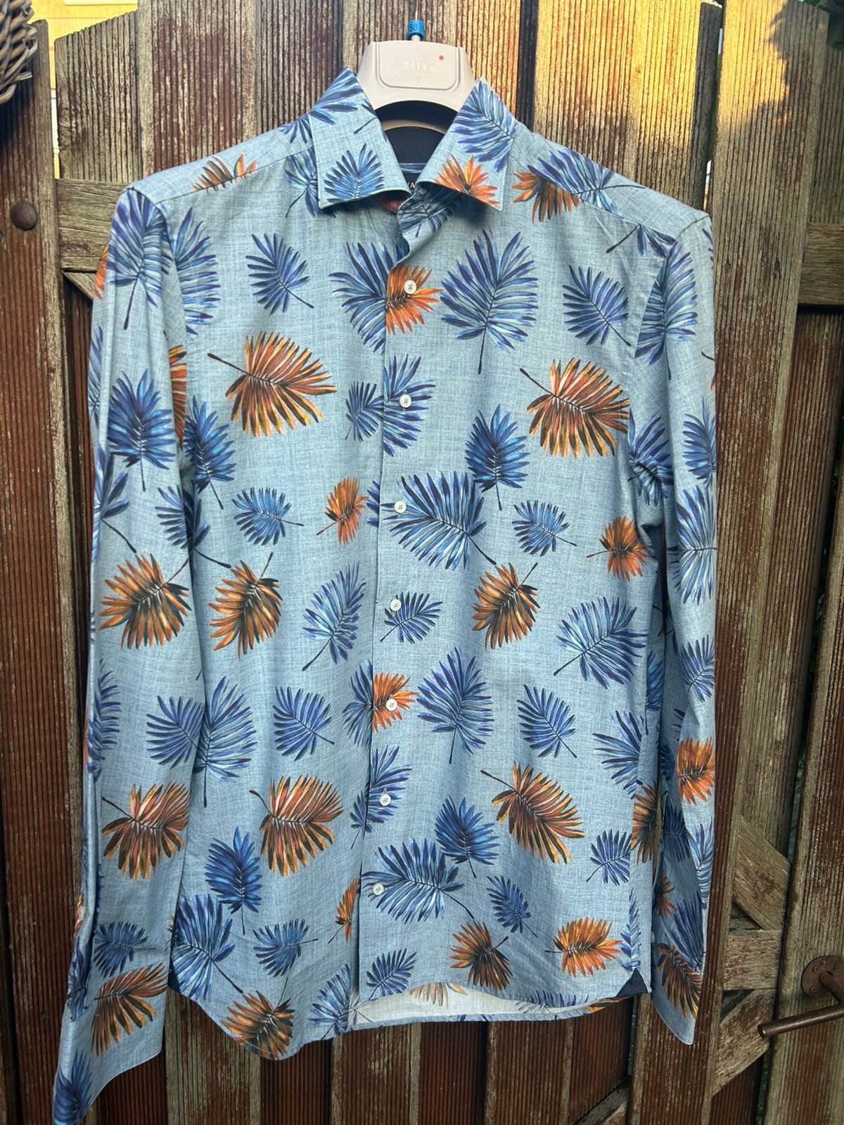 Cavallaro napoli zomer overhemd mt 39 is M izgst, Ophalen, Zo goed als nieuw, Blauw, Halswijdte 39/40 (M)