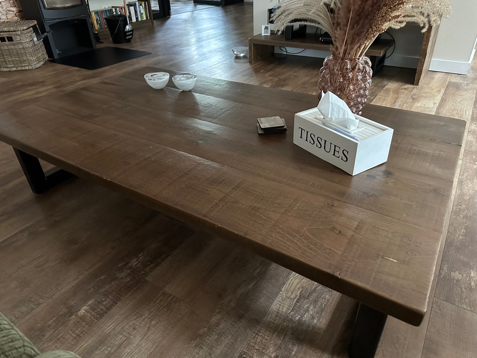 Salontafel 160x91cm, Ophalen, Gebruikt, Eikenhout, 50 tot 100 cm