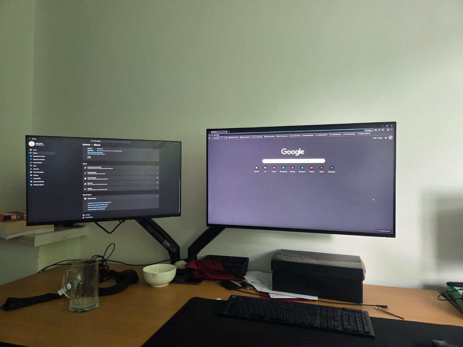 monitor dual arm 2x 32 inch monitor, HDMI, Onbekend, In hoogte verstelbaar, Full HD
