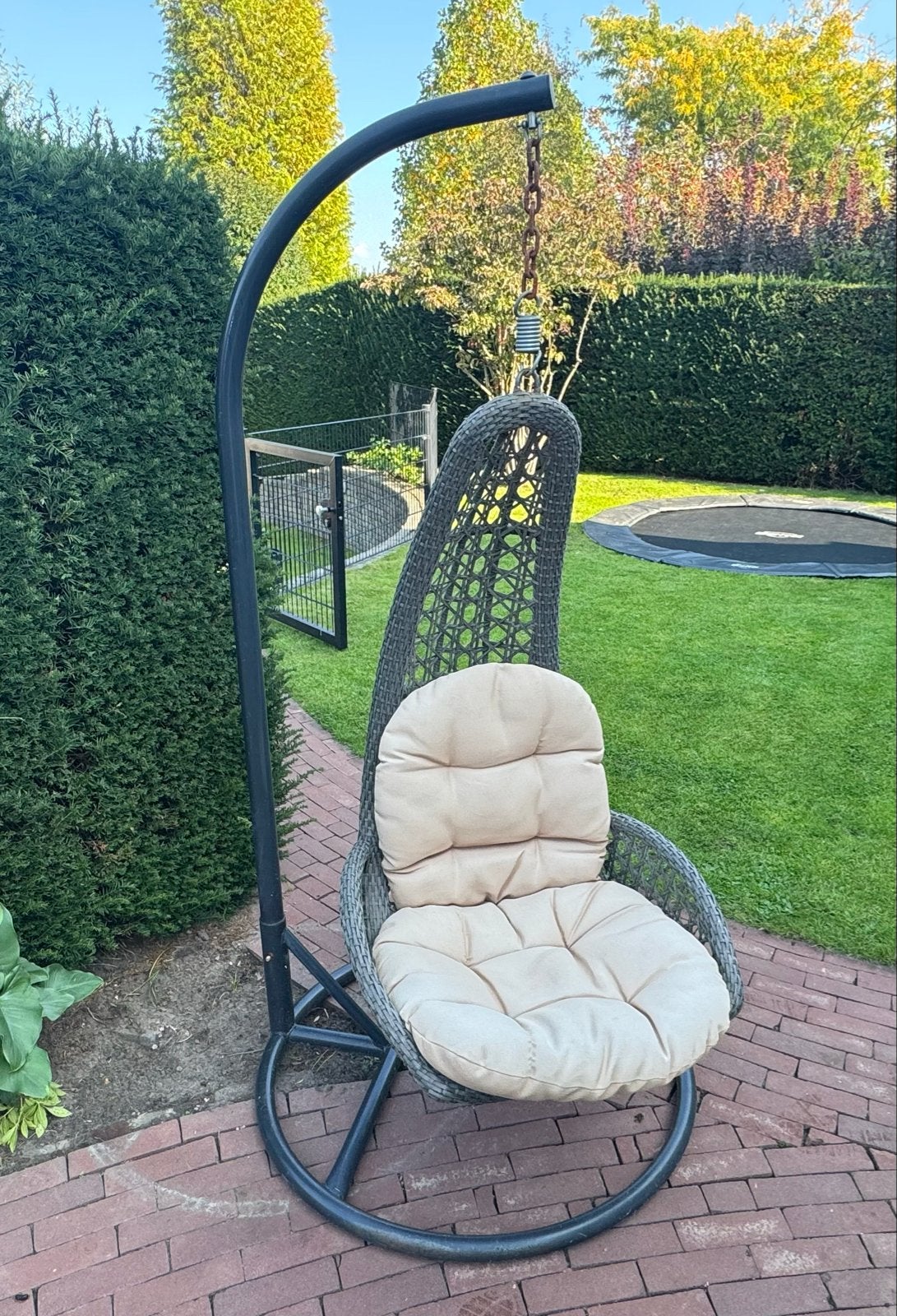 Comfortabele hangstoel voor binnen of buiten, Ophalen, Gebruikt, Wicker