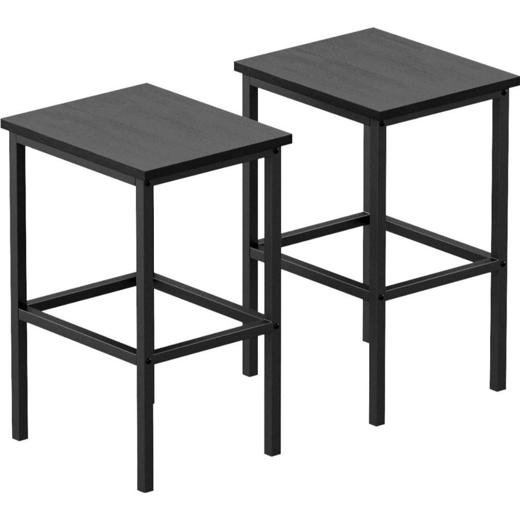 Barkrukken Set van 2 – Industrieel Zwart/Hout – 65 cm, Ophalen of Verzenden, Nieuw, Hout, 60 tot 90 cm