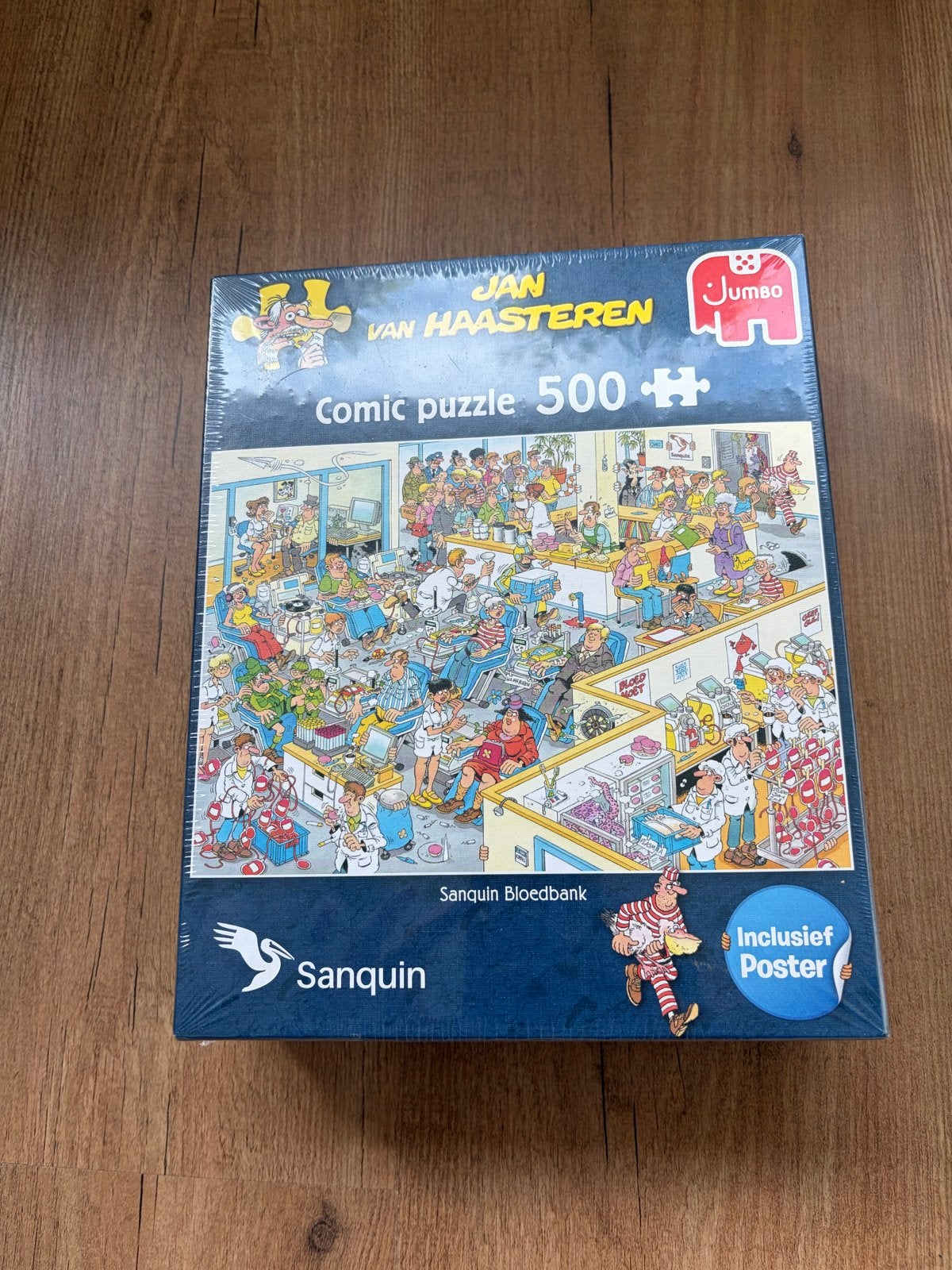 Jan van Haasteren Sanquin Bloedbank 500 stukjes puzzel, Ophalen of Verzenden, 500 t/m 1500 stukjes, Nieuw, Legpuzzel