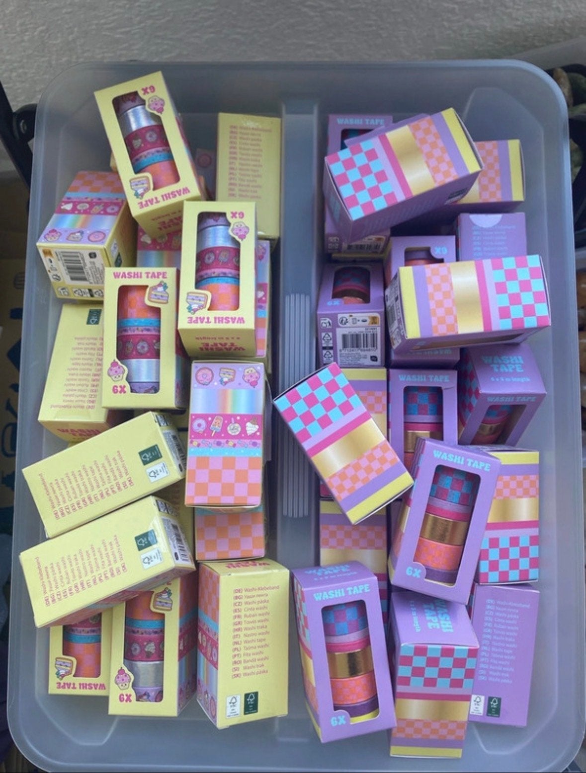 55 doosjes met 6 rollen washi tape, Zelfklevend, Nieuw, Meerkleurig, Ophalen of Verzenden