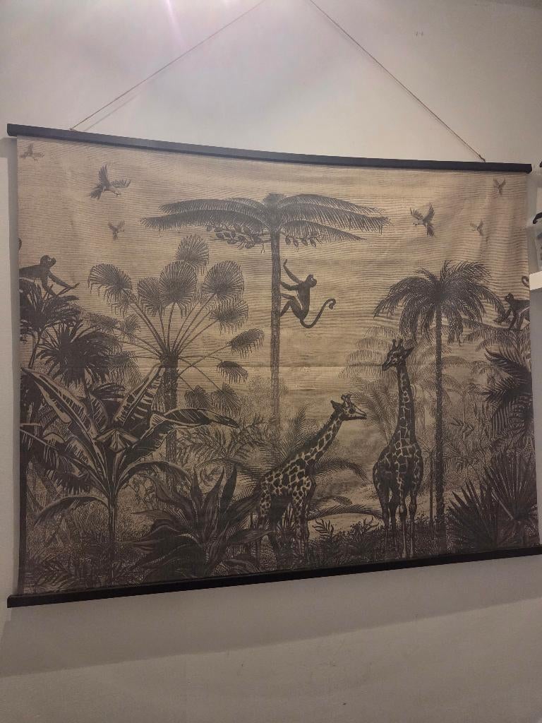 Wanddecoratie doek jungle 150 x 120 cm, Ophalen, Zo goed als nieuw, Wanddecoratie