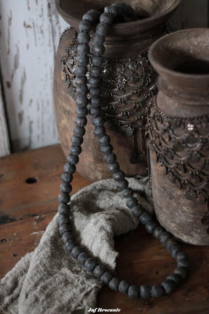Kralenketting licht, woonketting, donker, ketting, sober, Www.jufbrocante.nl, Www.jufbrocante.nl, Nieuw, Ophalen of Verzenden