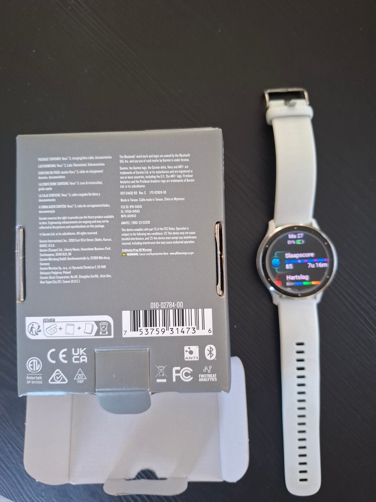 Garmin Venu 3 Health & Fitness GPS Smartwatch Wit, Conditie, Wit, Garmin, Ophalen of Verzenden