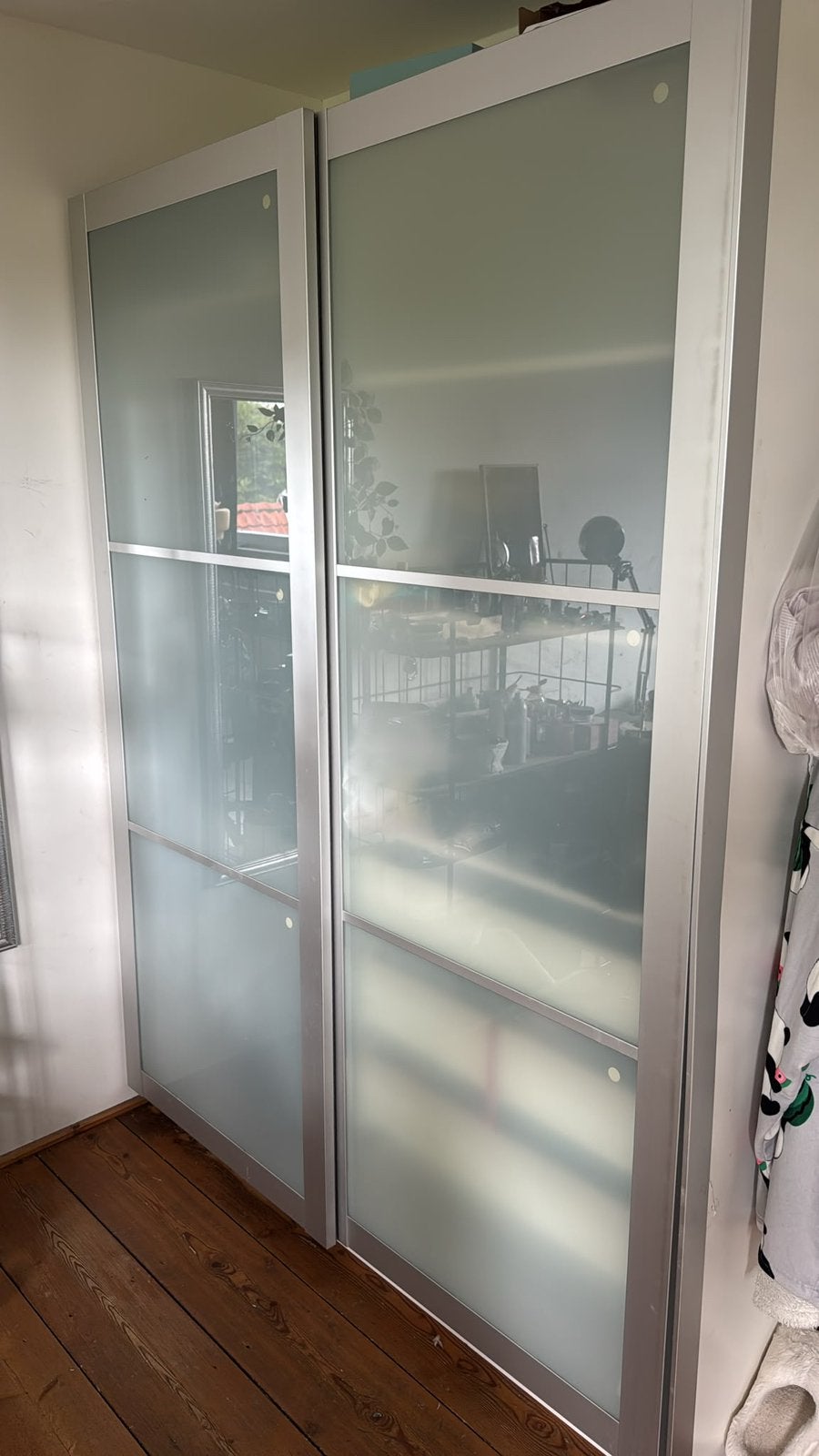 Ikea kastdeuren schuifdeuren glas/aluminium 150x201, Huis en Inrichting, Kasten | Kledingkasten, Ophalen, Gebruikt, 200 cm of meer