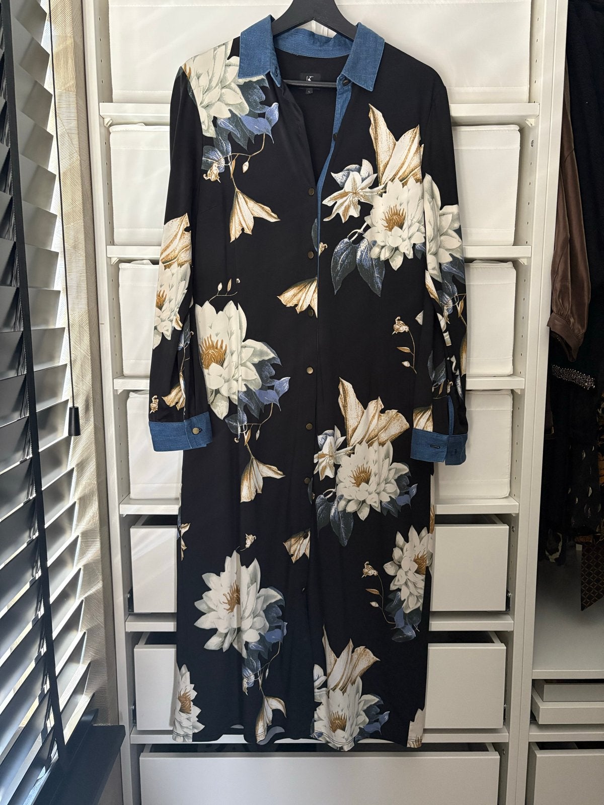 K Design Bloemenjurk met spijkerdetails - Maat L, Ophalen of Verzenden, Gedragen, Maat 42/44 (L), Zwart