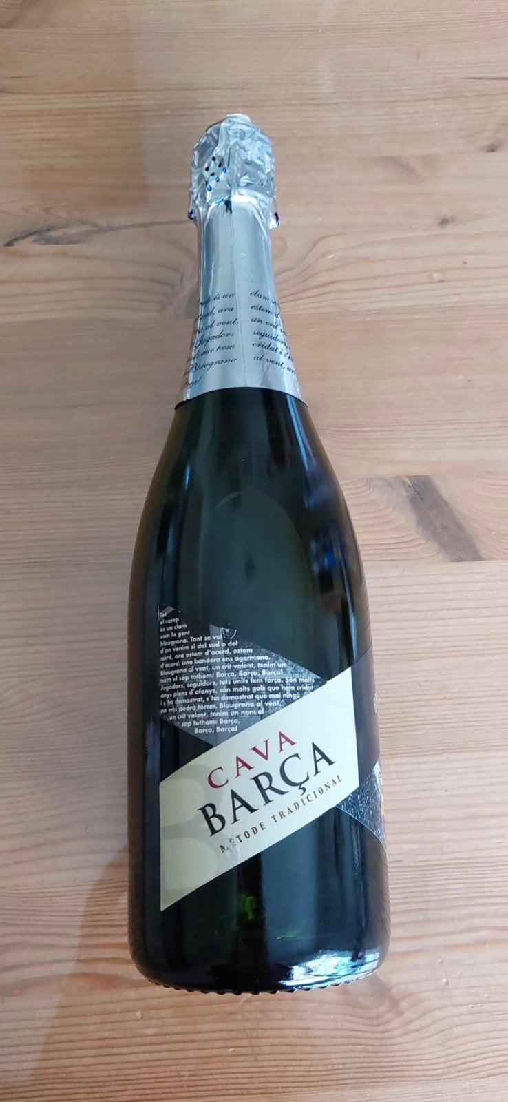 Originele fles Cava Barça Fc Barcelona uit Spanje, Ophalen of Verzenden, Zo goed als nieuw, Rode wijn
