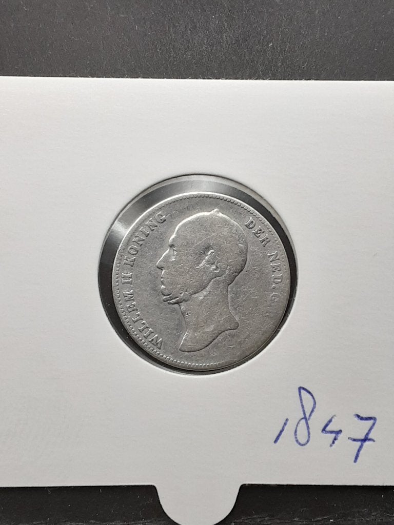 1/2 gulden 1847 Koning Willem II, Postzegels en Munten, Munten | Nederland, ½ gulden, Zilver, Ophalen of Verzenden, Losse munt